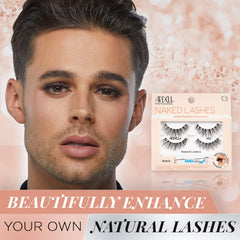 Ardell Naked Lashes 425 short black fibers add subtle length.