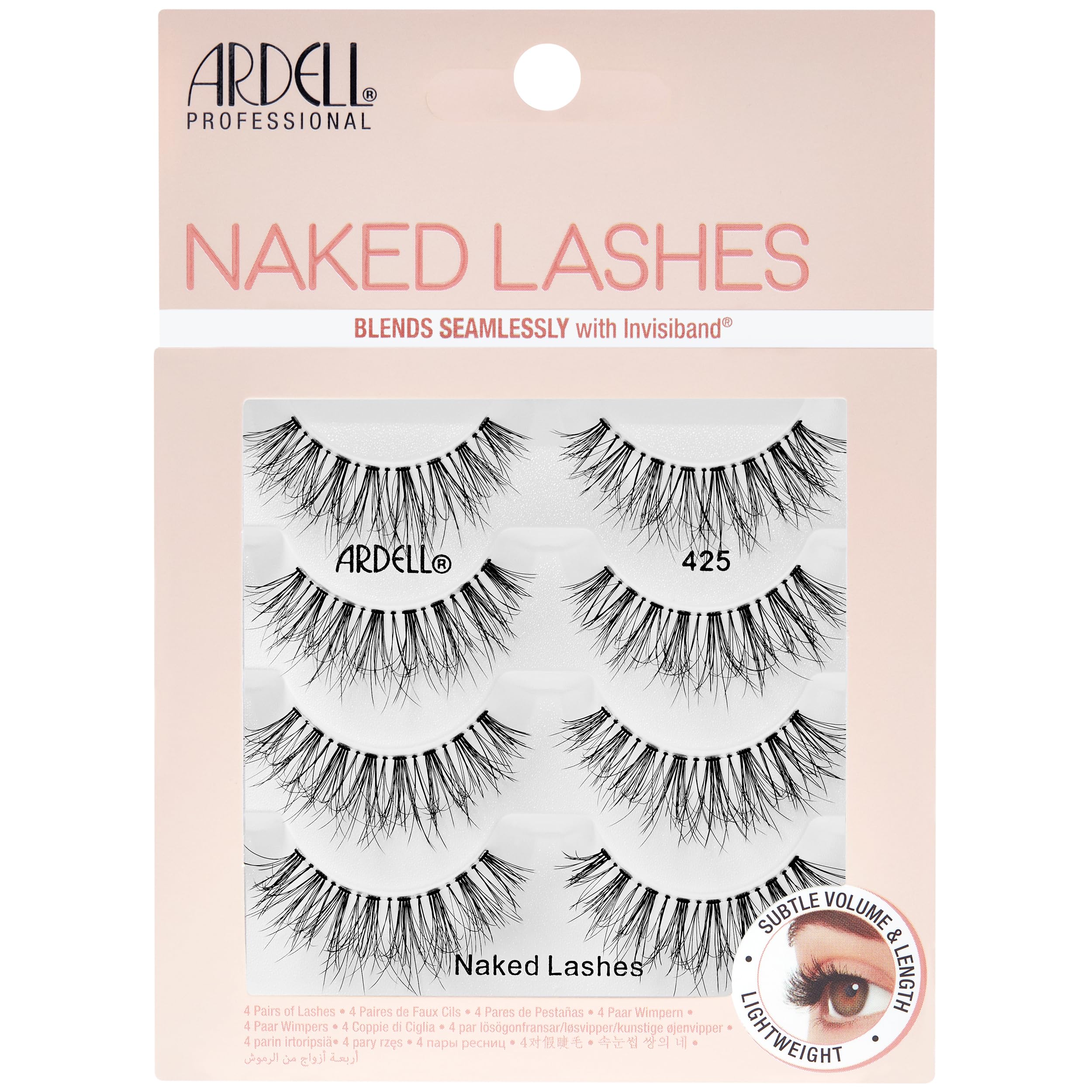 Ardell Naked Lashes 427 close-up highlighting natural texture and subtle volume.