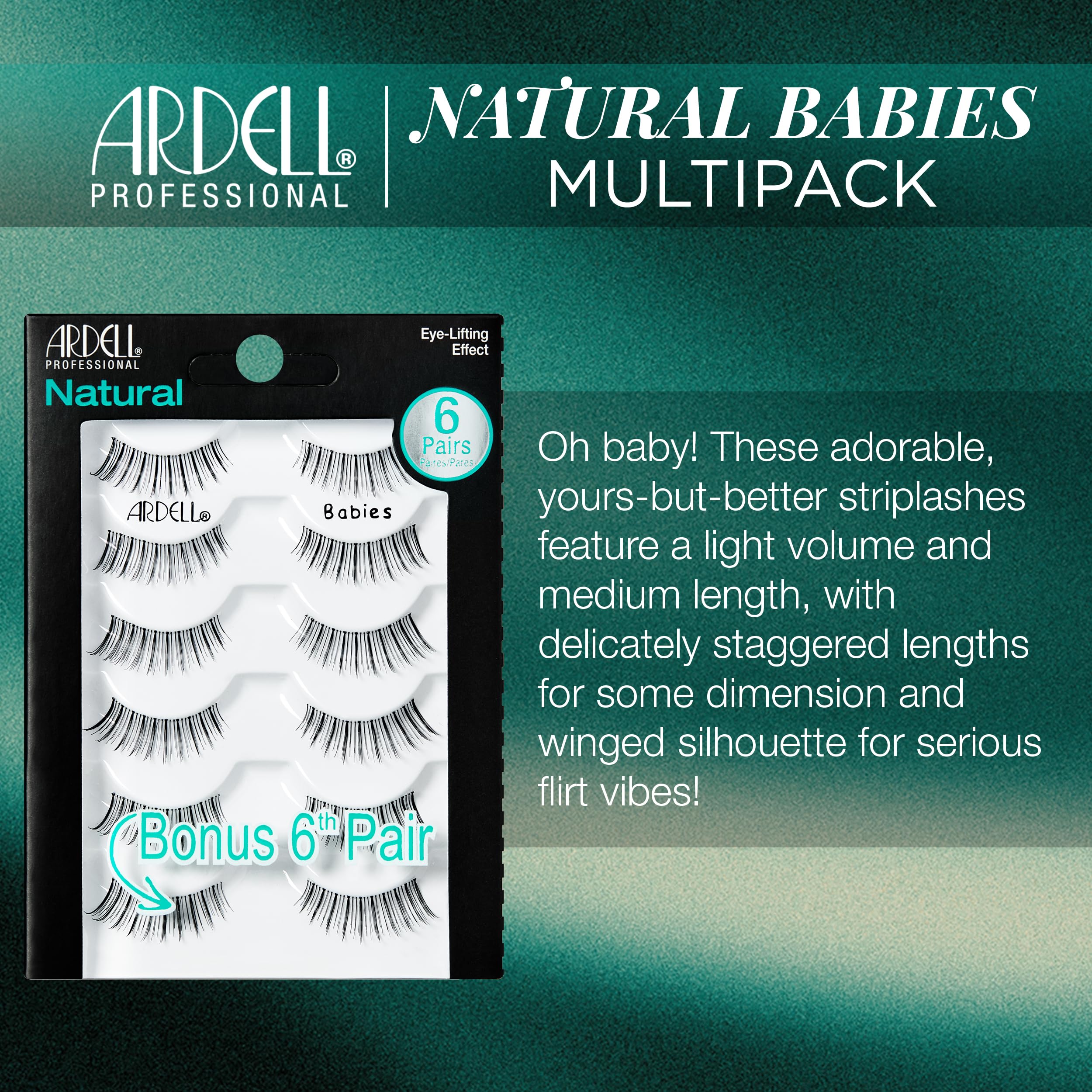 Ardell Natural Babies Black application shot shows quick, beginner-friendly lash fitting.