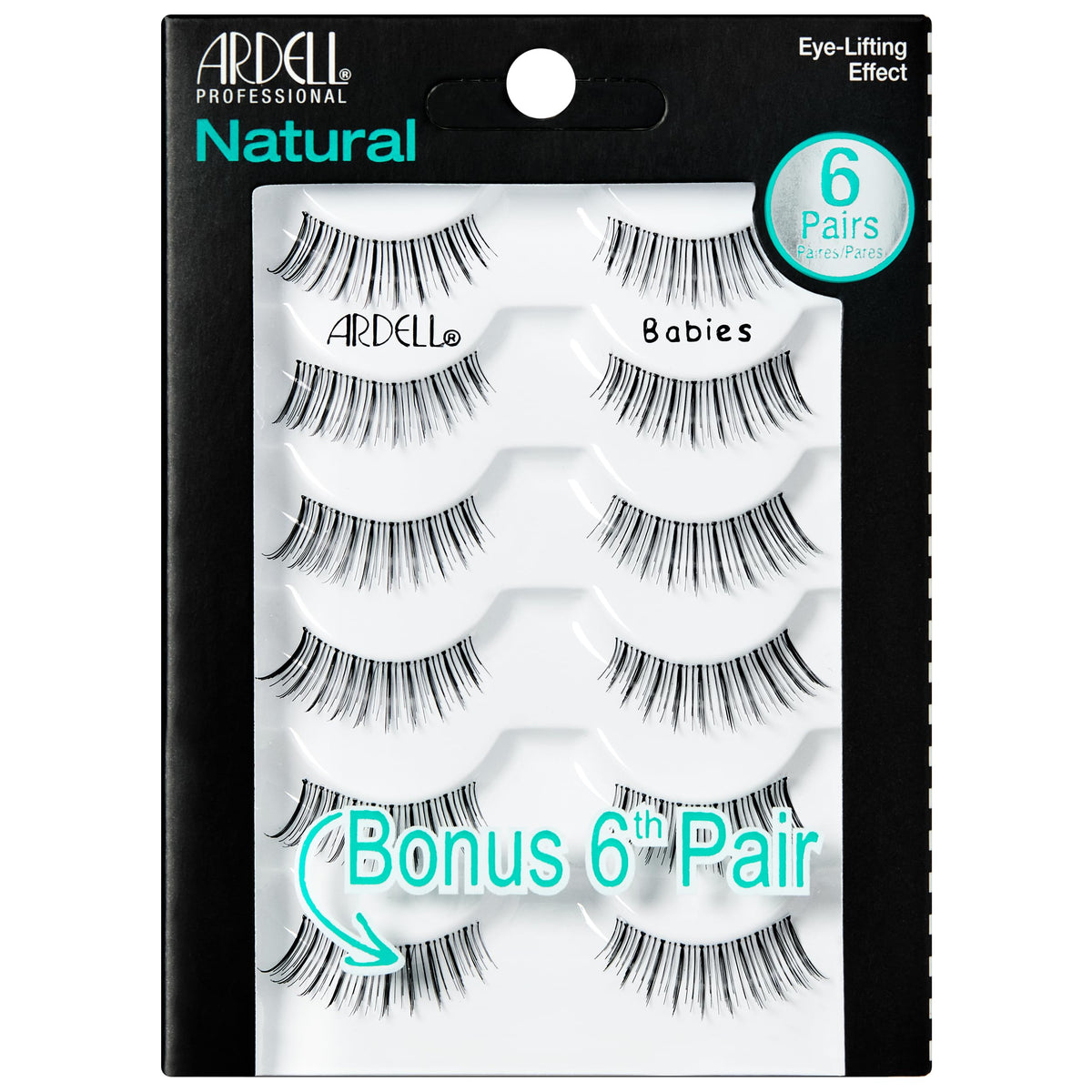 Ardell Natural Babies Black strip closeup highlighting a natural look for daily wear.