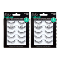 Ardell Natural False Eyelashes 110 Black eye-lift showcases a soft curve for open eyes.