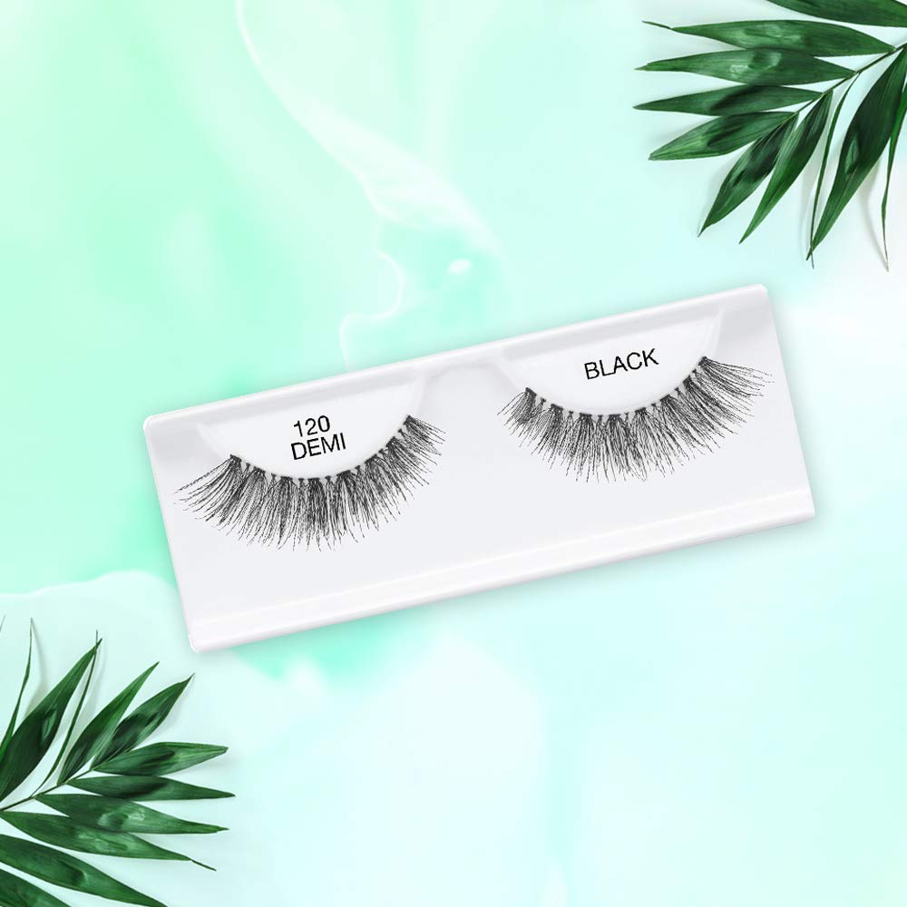Ardell Natural Lashes 120 Black Invisiband view demonstrates comfortable, seamless wear