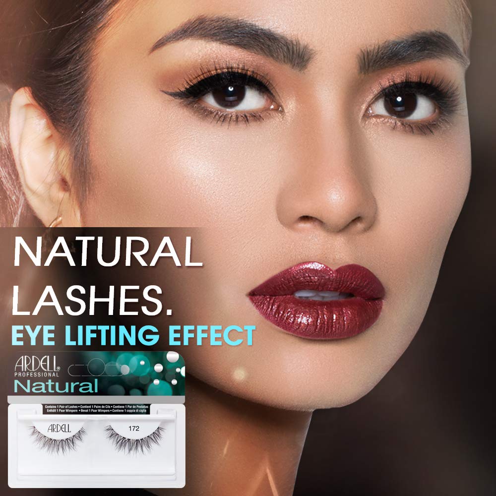 Ardell Natural Lashes 172 application shot showing easy placement for beginners.