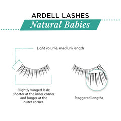 Ardell Babies Black soft tapered fibers deliver natural volume.