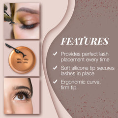 Ardell Silicone Lash Applicator Tool ergonomic curve emphasizes firm tip for stable application