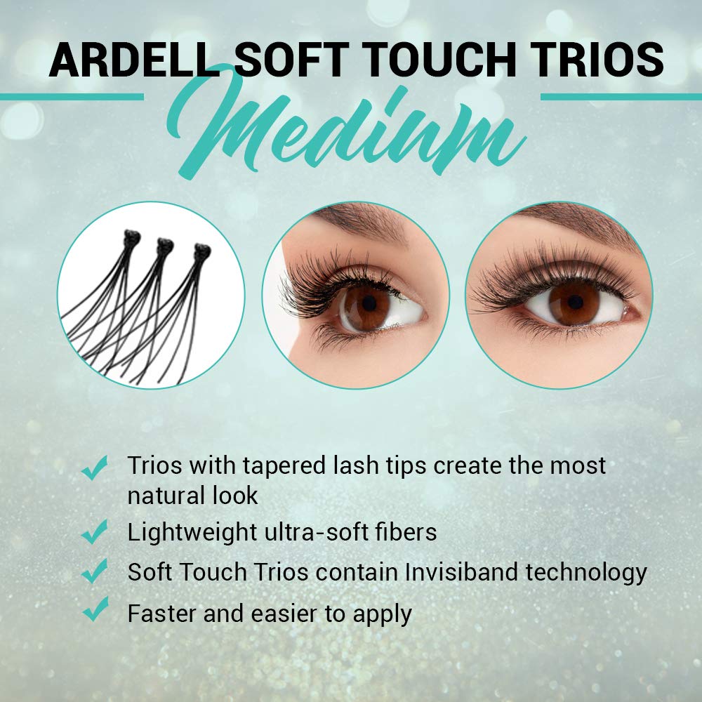 Ardell Soft Touch Trios Invisiband closeup highlights seamless, knot-free lash band