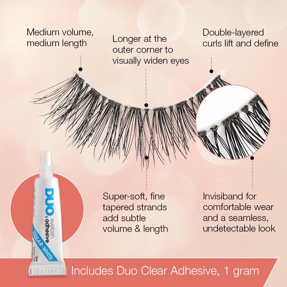 Ardell Strip Lashes Natural Naked Lashes 424 double-layered-curl for defined eyes.