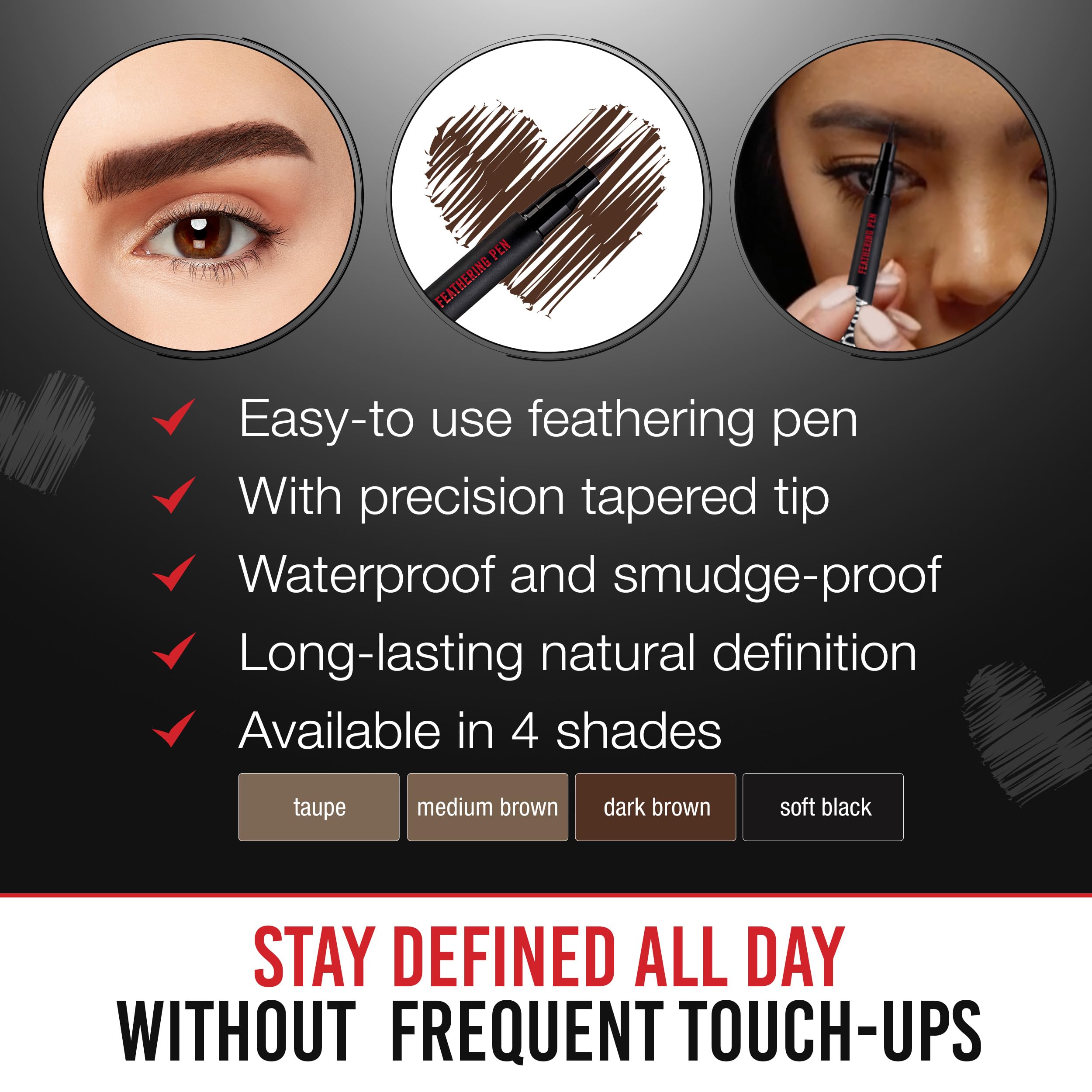 Ardell Stroke a Brow Pencil easy application for quick, precise brow shaping.