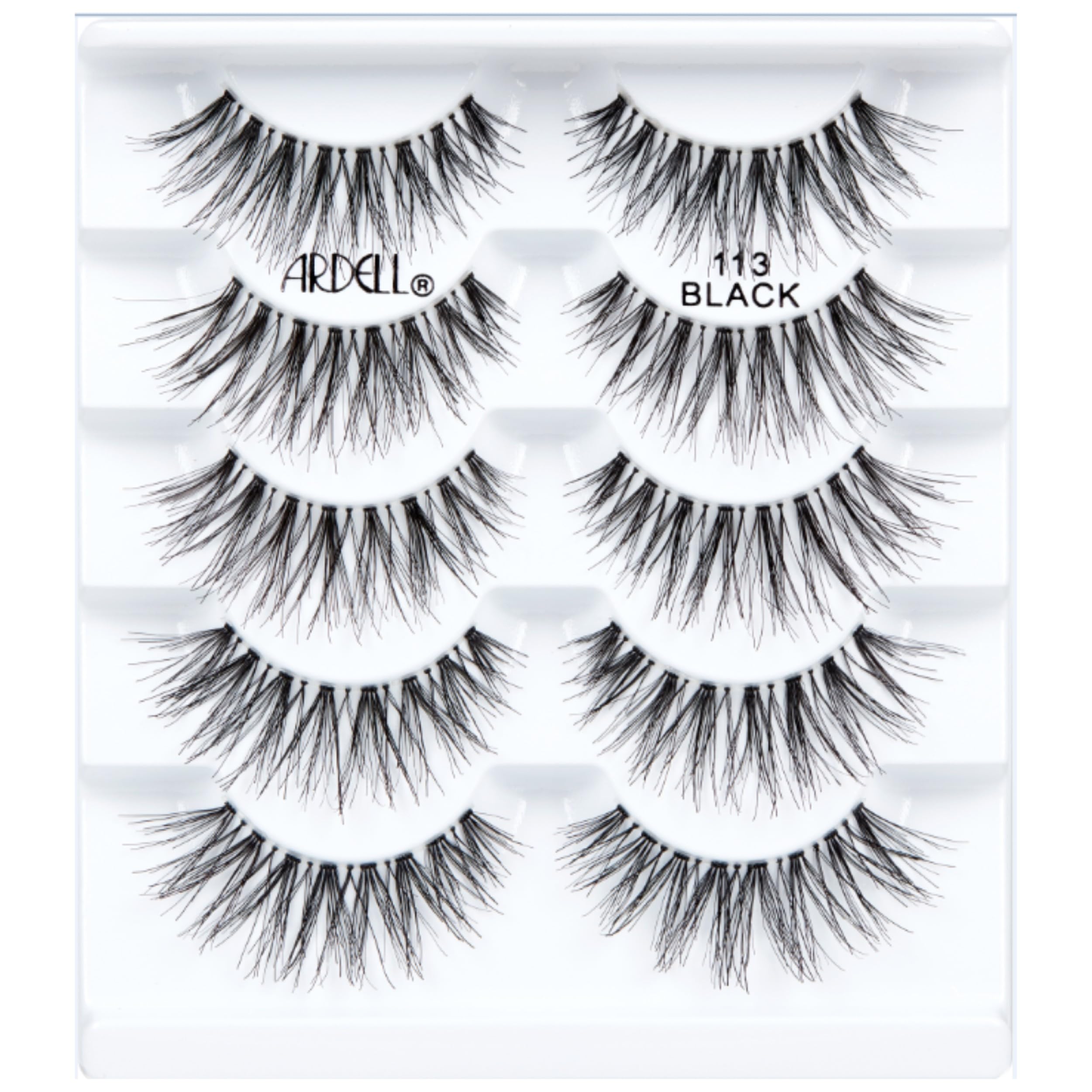 Ardell Wispies 113 eye look demonstrates eye-opening effect with varied lash lengths