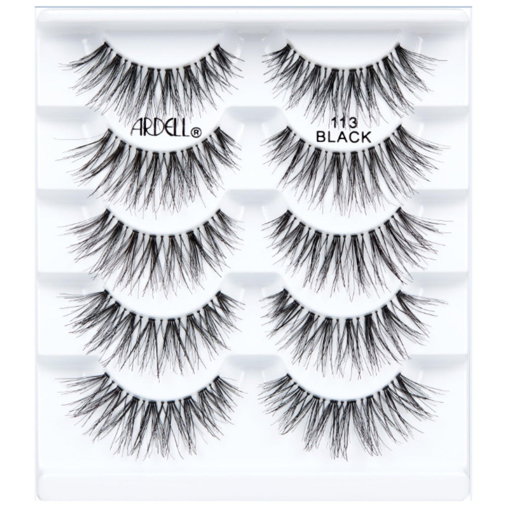 Ardell Wispies 113 eye look demonstrates eye-opening effect with varied lash lengths