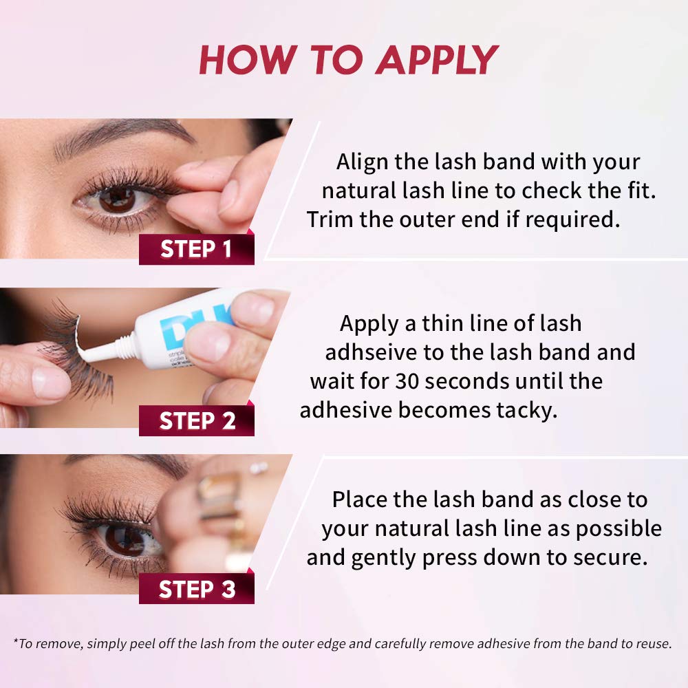 Ardell Wispies Brown lashes being applied for a natural wispy look.