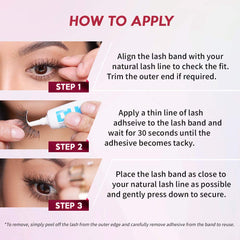 Ardell Wispies Brown lashes being applied for a natural wispy look.