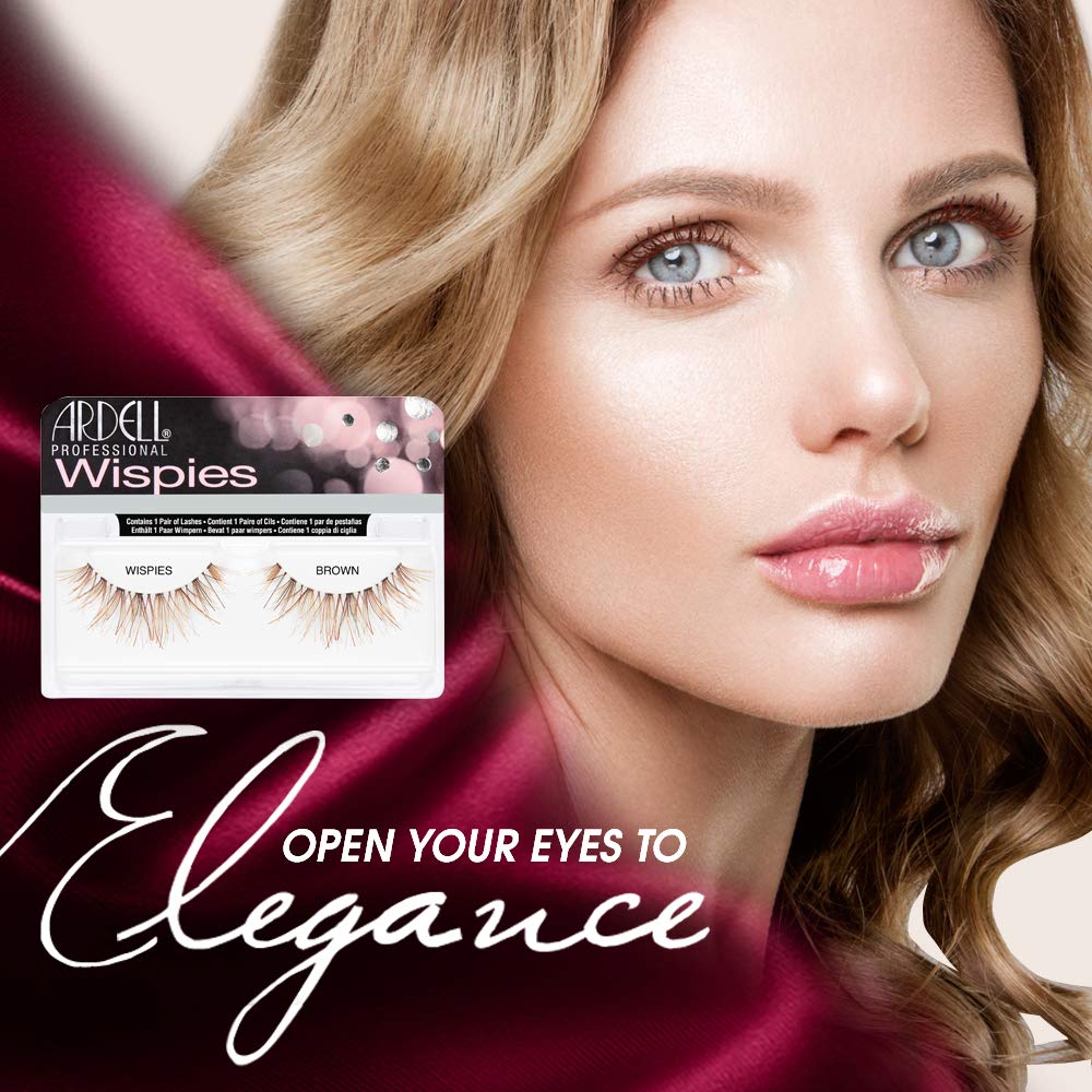 Ardell Wispies Brown Invisiband demonstrates lightweight, undetectable lash band for everyday wear.
