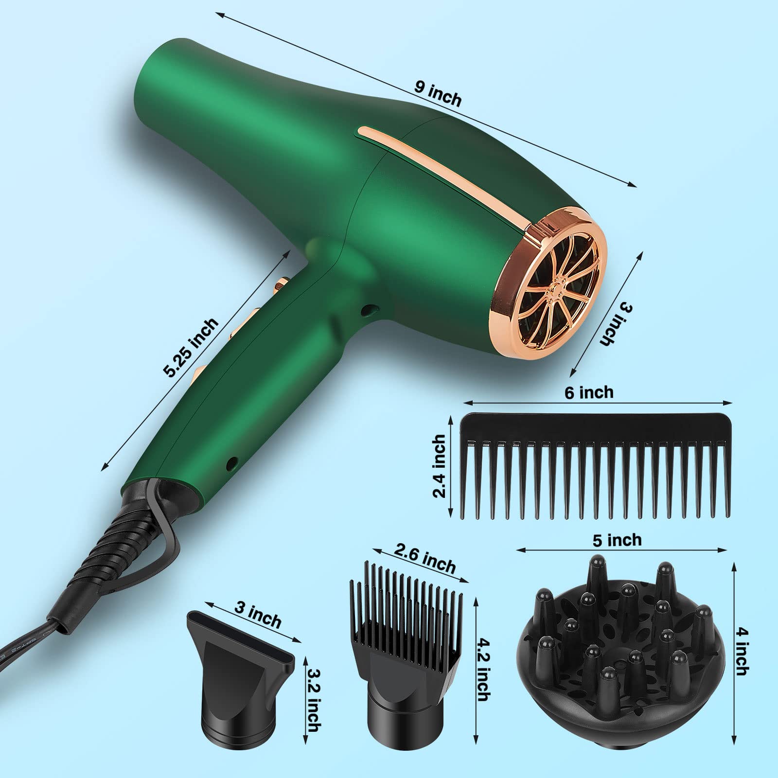 ARDIRO 2000W hair dryer concentrator nozzle for precise styling and straight hair