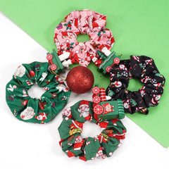 Ardorchid bell pattern scrunchie pairs with Xmas outfits and keeps hair in place