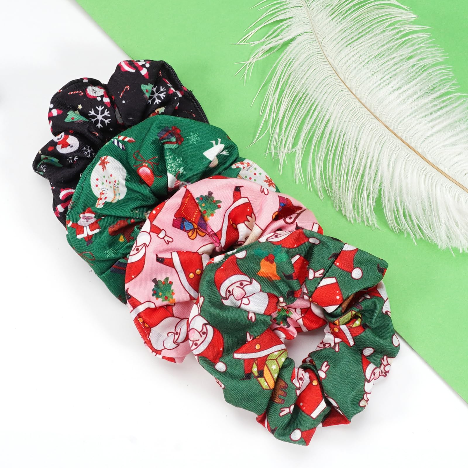 Ardorchid Christmas hat snowflake scrunchie complements festive looks and stays put