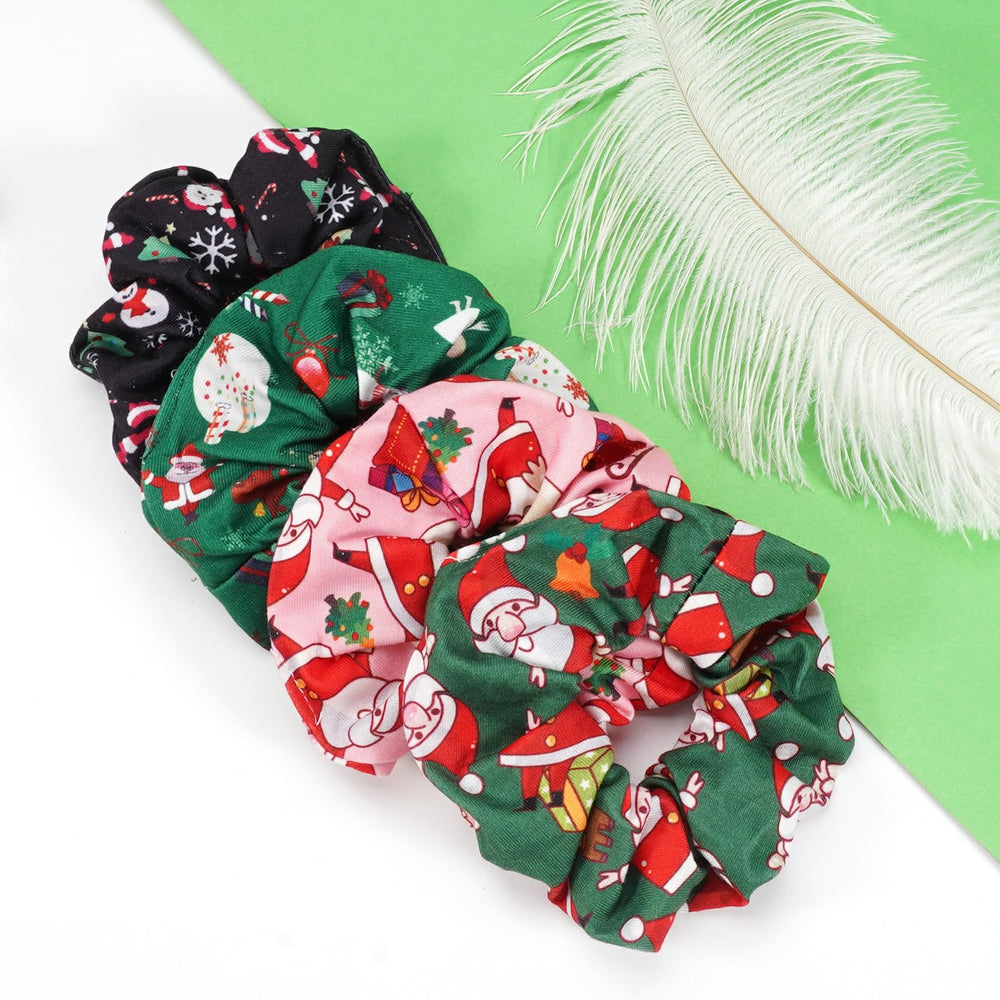 Ardorchid Christmas hat snowflake scrunchie complements festive looks and stays put