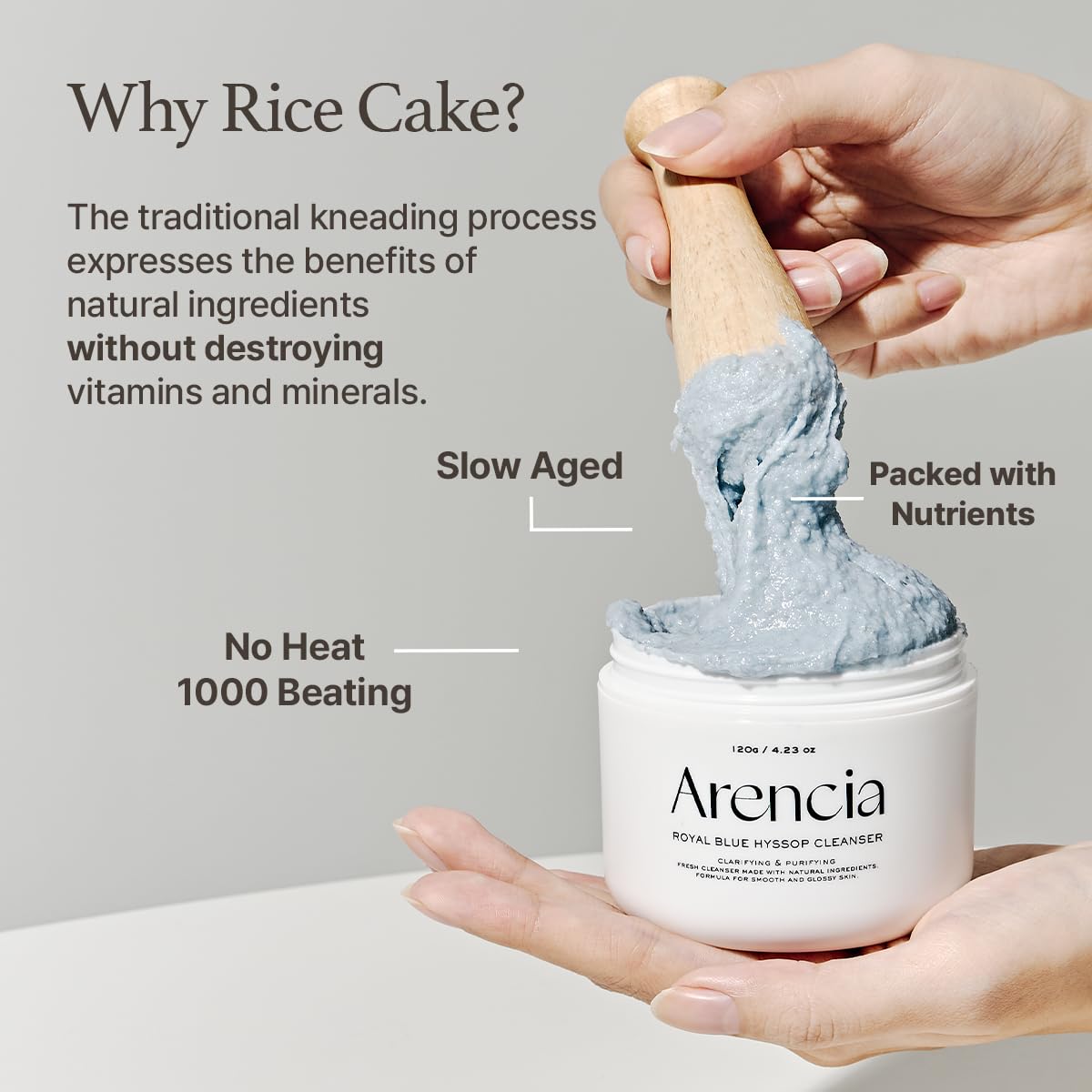 ARENCIA hyssop brightening scrub packaging highlights the 1.76oz travel-friendly tub.
