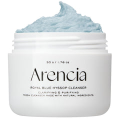 ARENCIA hyssop brightening scrub tub shows artisanal exfoliation for all skin types.