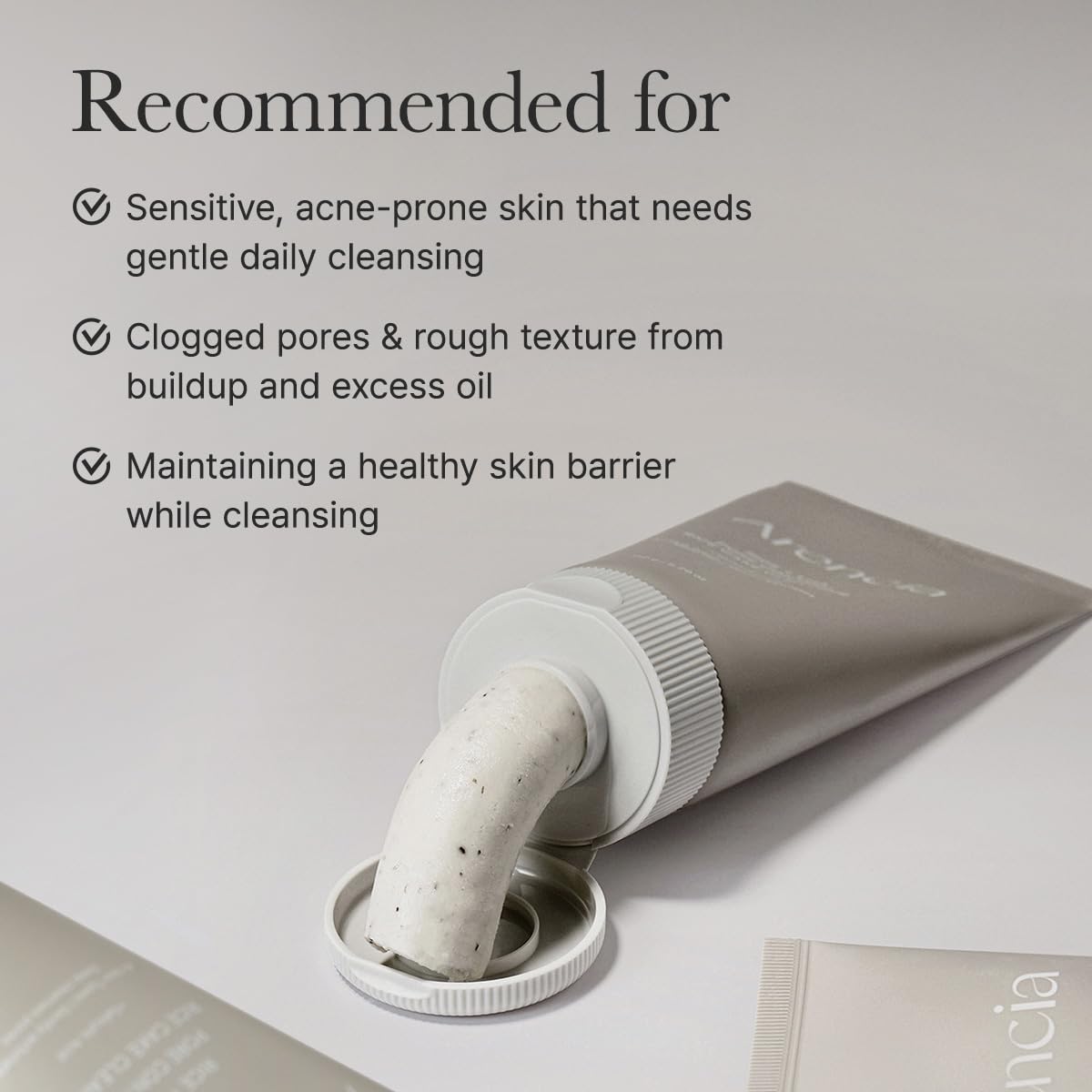 ARENCIA Cleanser routine step demonstrates part of a daily skincare sequence.
