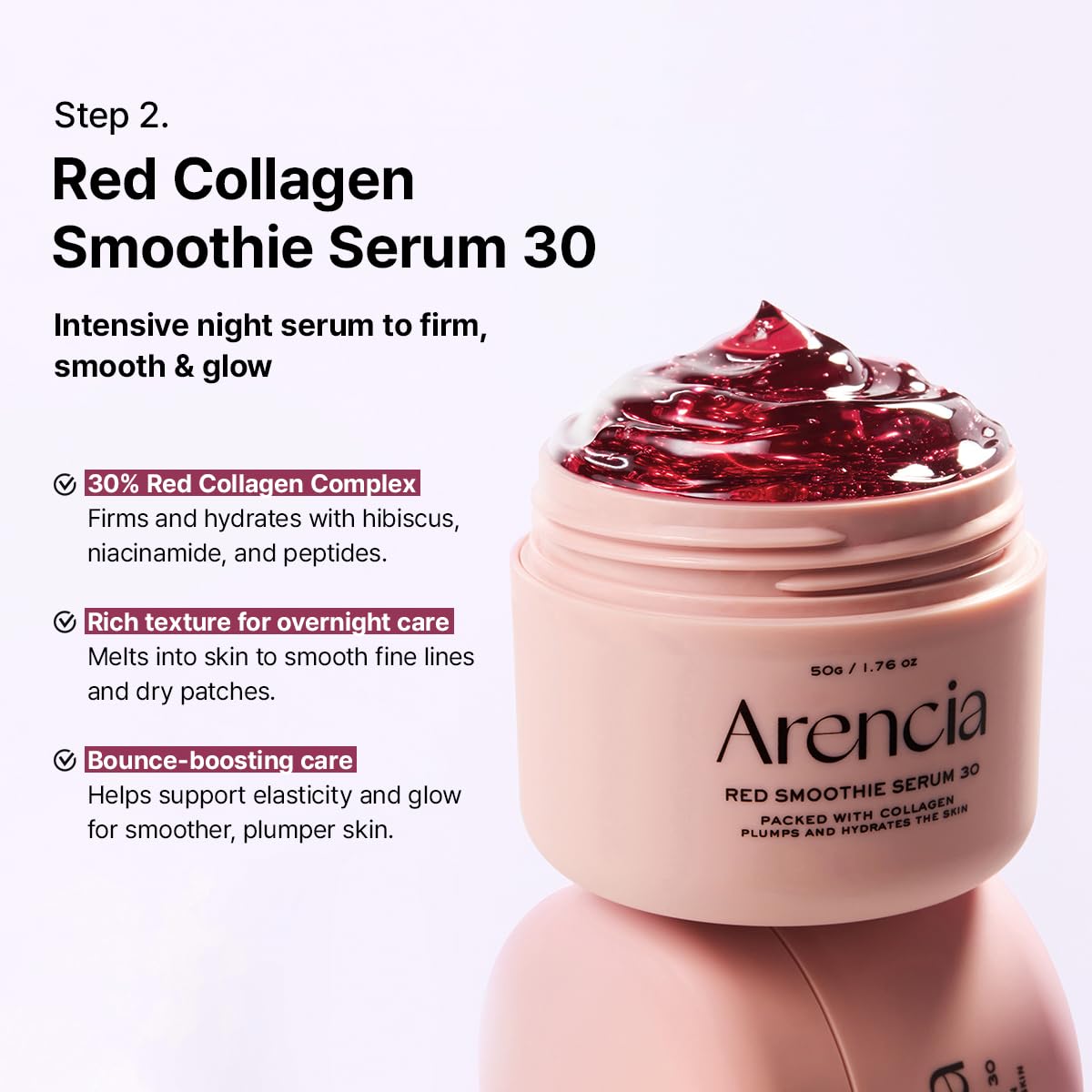 Arencia Collagen Pore Perfection texture closeup highlighting silky formula