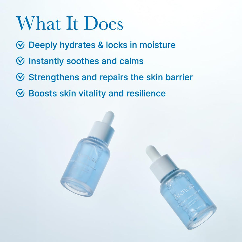 ARENCIA Deep Hydration Serum ingredients with cica and PDRN highlight calmer, refreshed skin