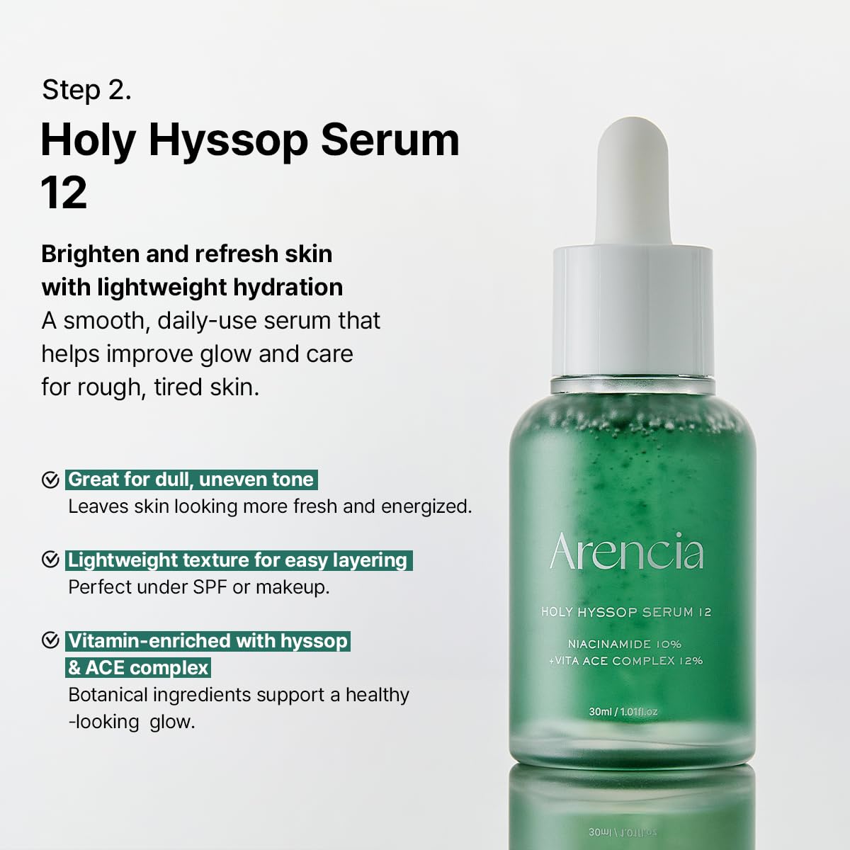 Arencia Glass Skin Renewal Step 2 toner pad applying on skin for even-toned complexion