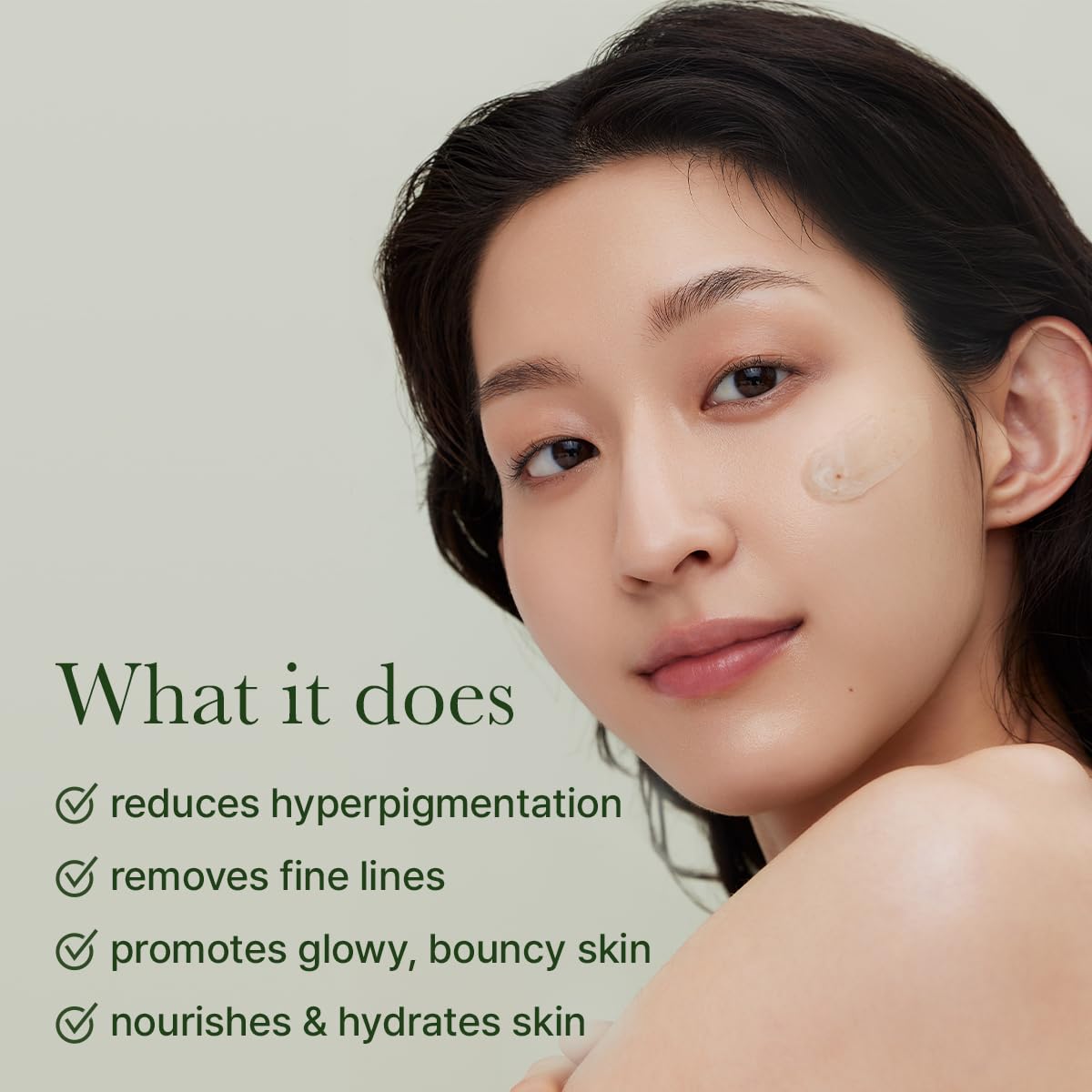 Arencia Glow Hyssop green color serum signals natural colorants and clean beauty.