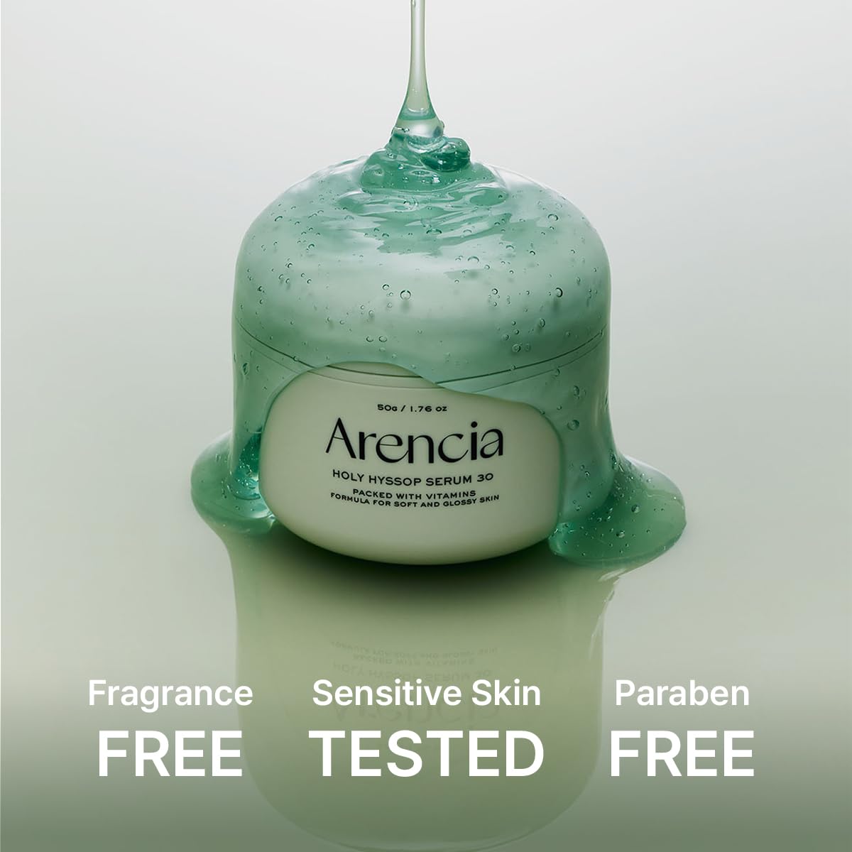 Arencia Glow Hyssop hyssop extract emphasizes botanical actives for nourishment.