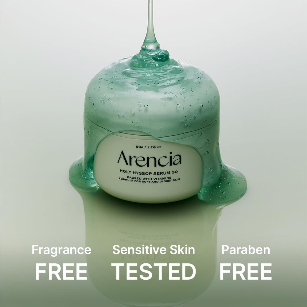 Arencia Glow Hyssop hyssop extract emphasizes botanical actives for nourishment.