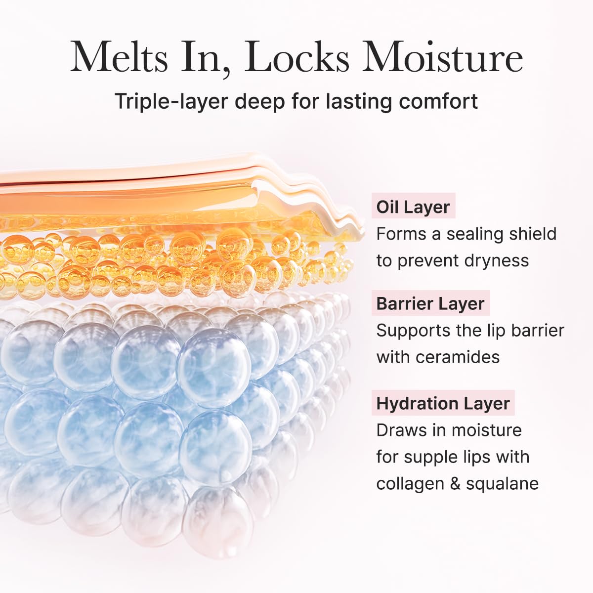 ARENCIA Honey Glazed Collagen Lip Mask on clean lips before bed.