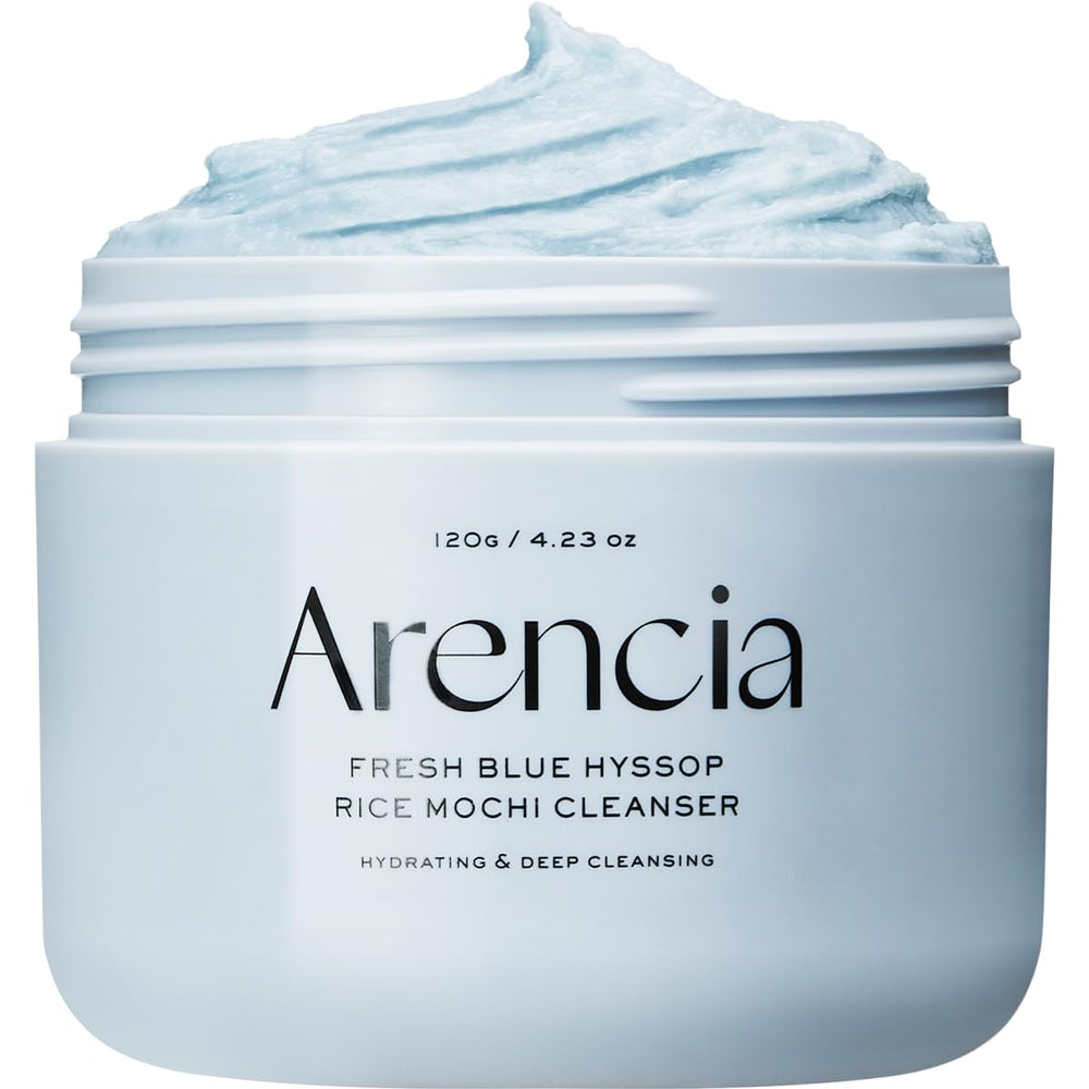 Arencia Hyssop Brightening Scrub bottle shown for gentle daily cleansing