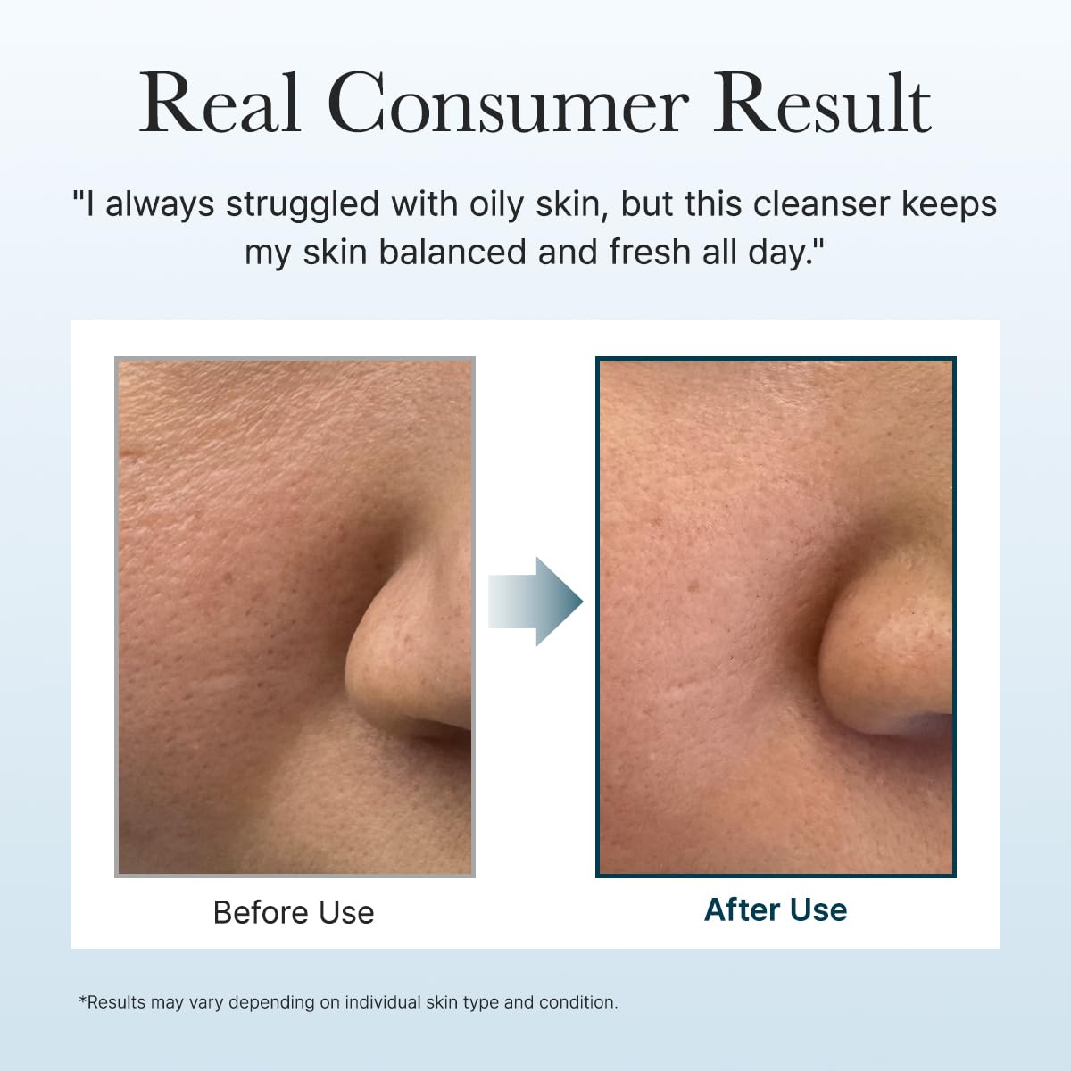 Arencia Hyssop Brightening Scrub massage on the cheek demonstrates pore cleansing