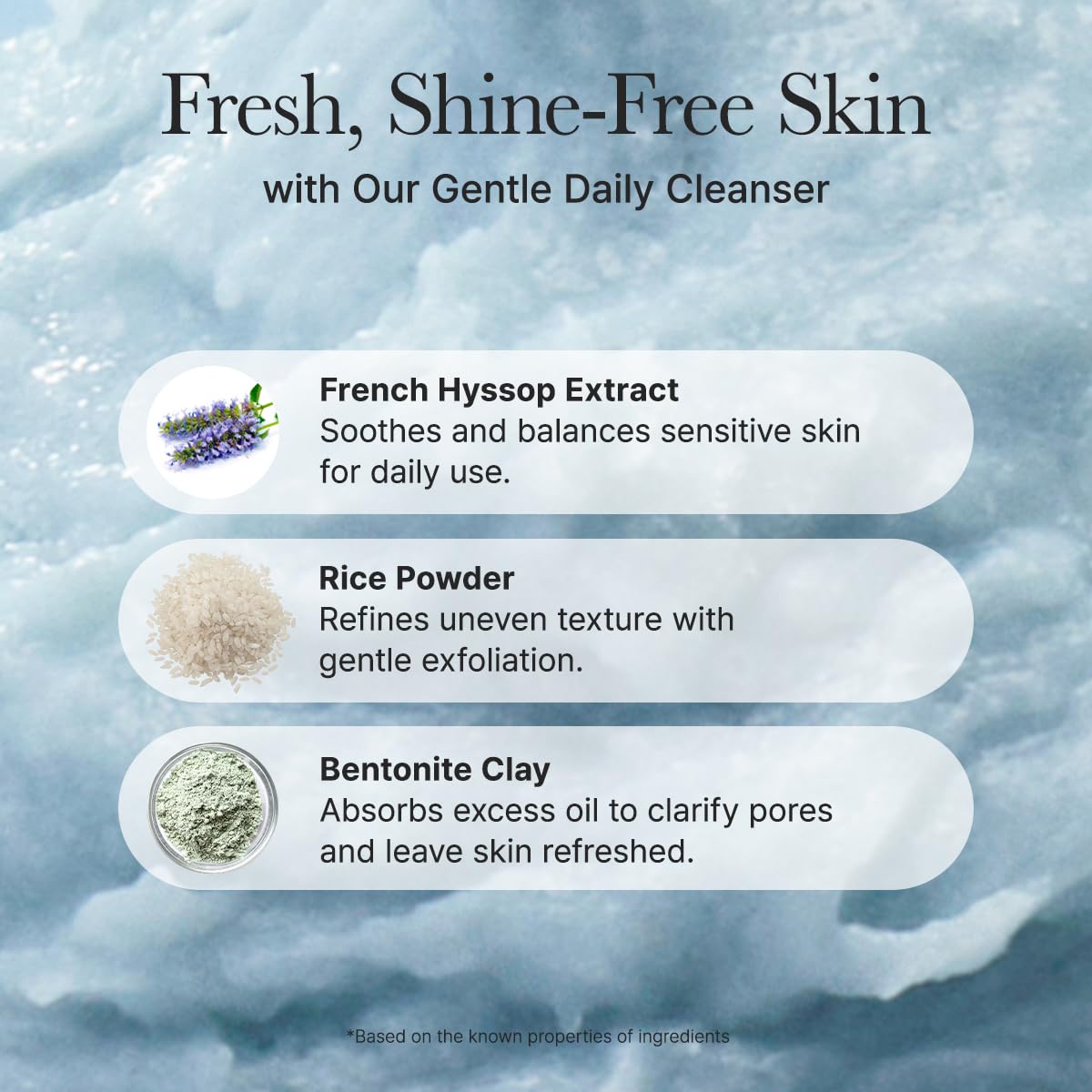 Arencia Hyssop Brightening Scrub packaging displayed on shelf for all skin types