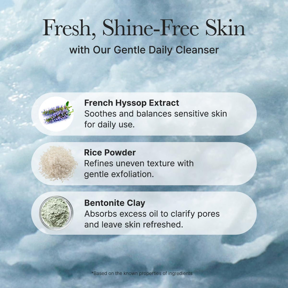 Arencia Hyssop Brightening Scrub packaging displayed on shelf for all skin types