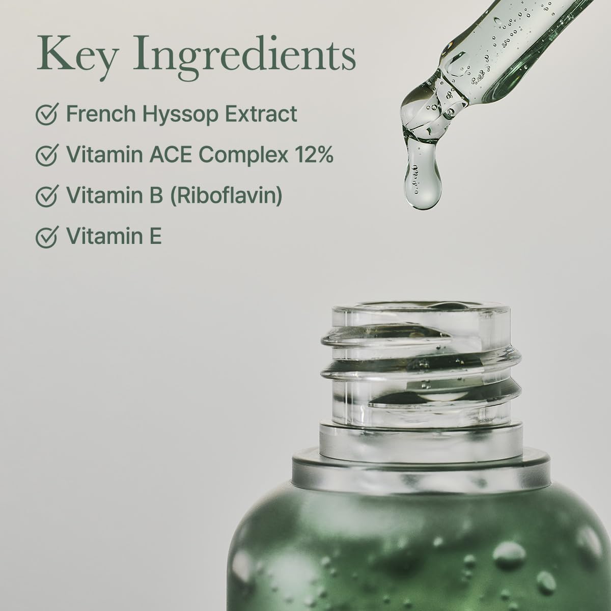 Arencia Hyssop Glow Serum flax seed visual hints at nourishing botanical extracts.