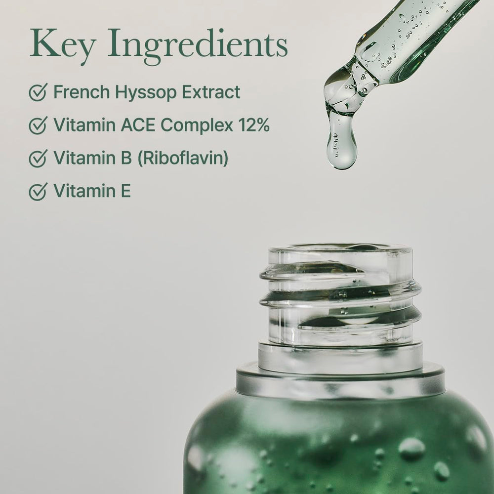 Arencia Hyssop Glow Serum flax seed visual hints at nourishing botanical extracts.