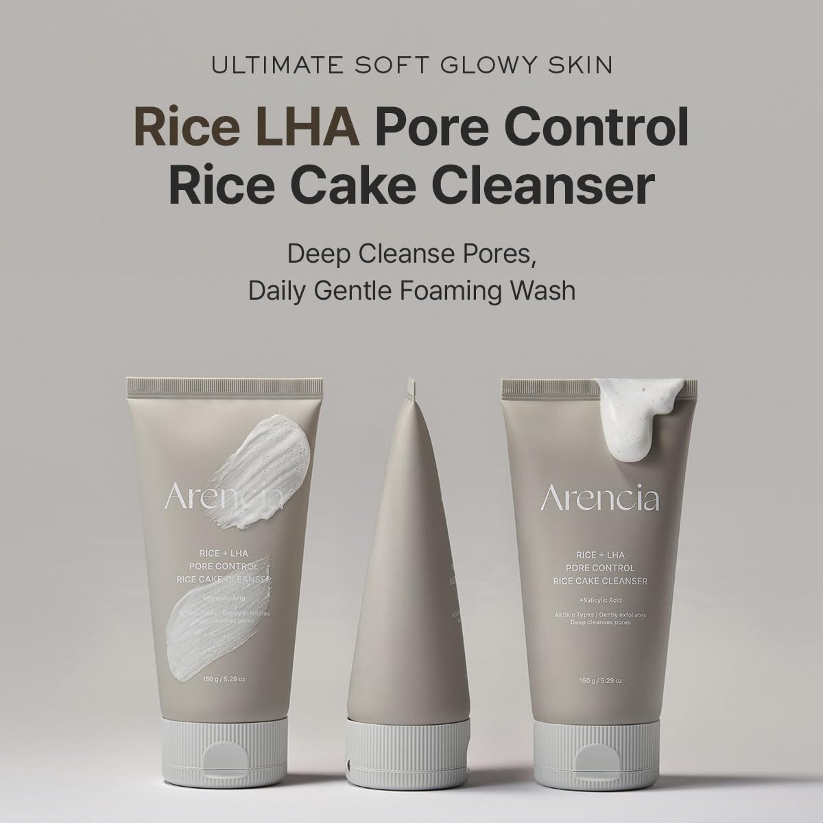 ARENCIA LHA Salicylic Acid Exfoliation close-up suggests pore refining with gentle exfoliation.