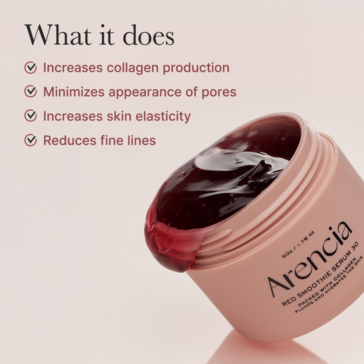 ARENCIA Arencia niacinamide peptide vitamin e formula showcases skin-supporting blend.