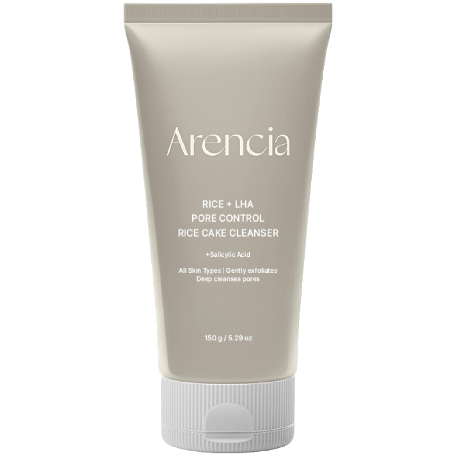 ARENCIA Rice LHA Pore Cleanser jar close-up highlights gentle cleansing for pores.