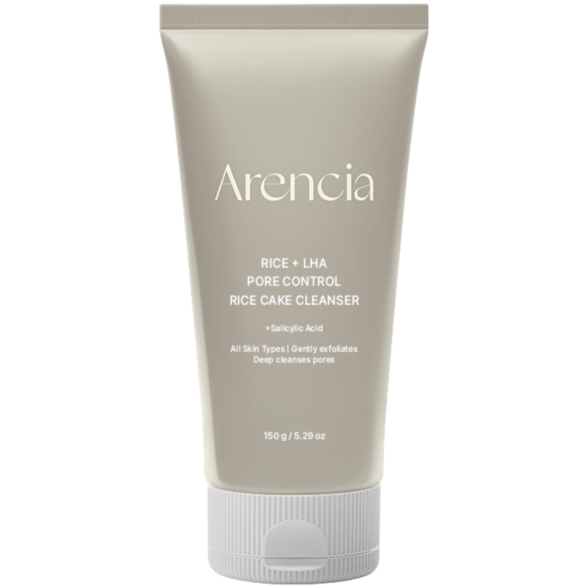 ARENCIA Rice LHA Pore Cleanser jar close-up highlights gentle cleansing for pores.