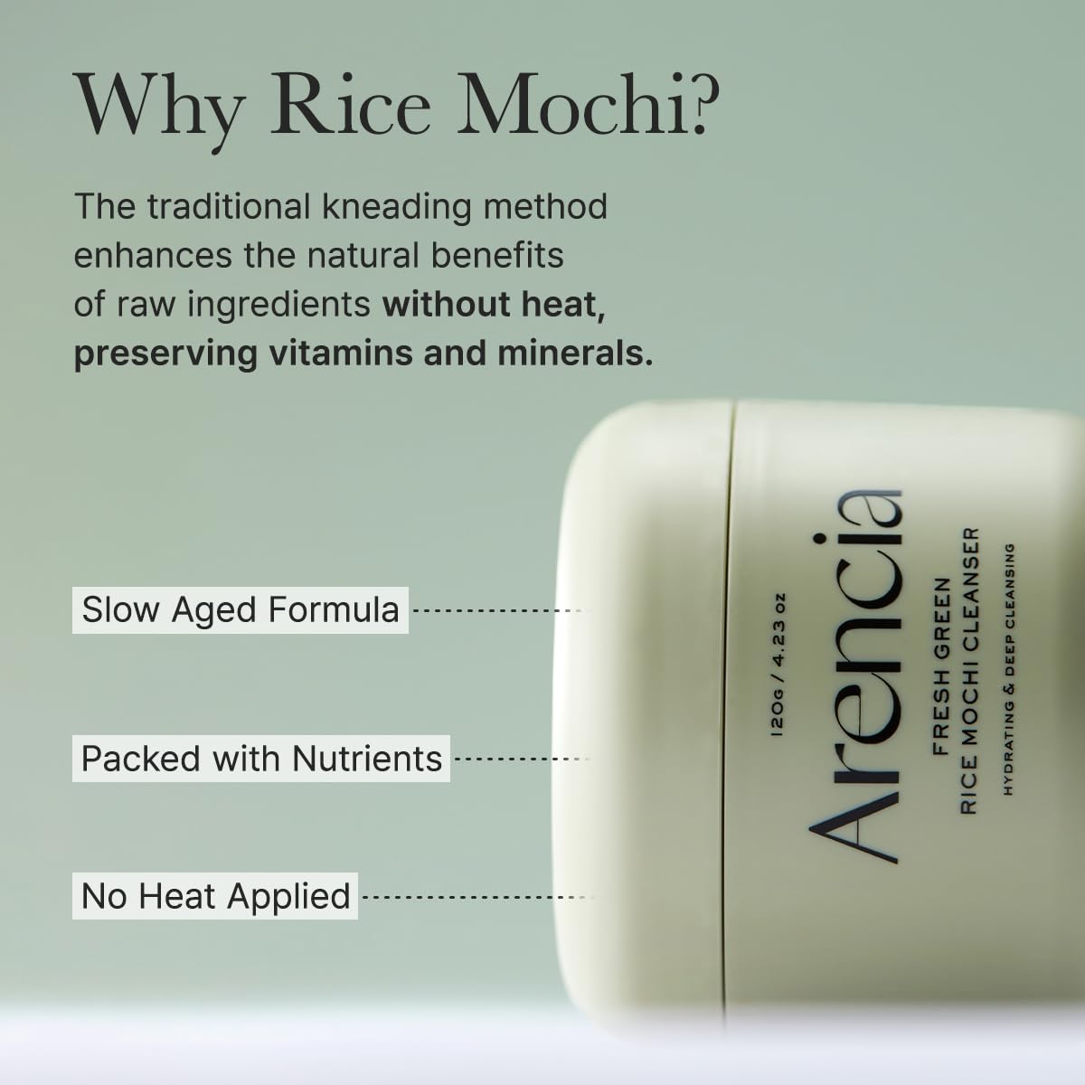 Arencia Rice Mochi Cleanser spa-inspired routine offers gentle cleansing and pore aware results
