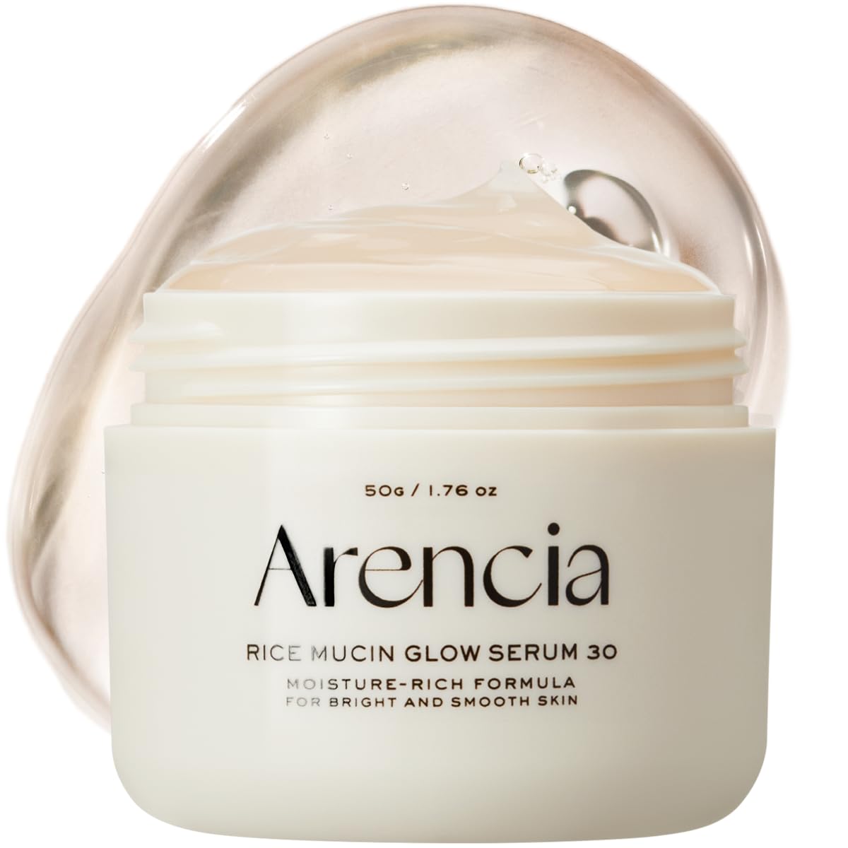 Arencia Rice Mucin Overnight Glow bottle demonstrates hydrating glow for radiant, refreshed skin