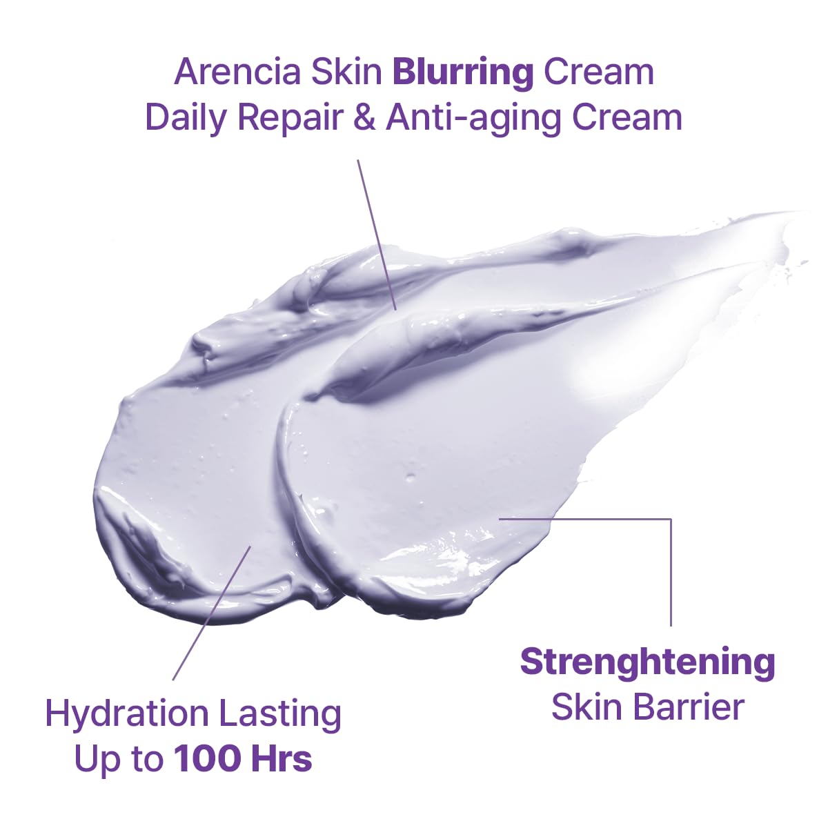 ARENCIA Hyssop Blurring Cream jar showing luxurious texture for night repair.
