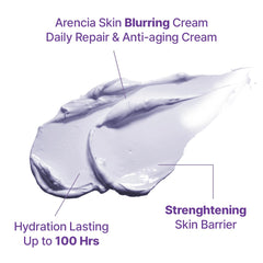 ARENCIA Hyssop Blurring Cream jar showing luxurious texture for night repair.
