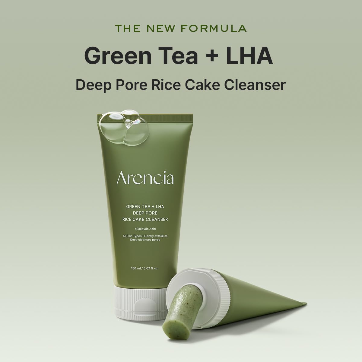 ARENCIA Green Tea Salicylic Acid bottle shot showing pore cleansing benefits