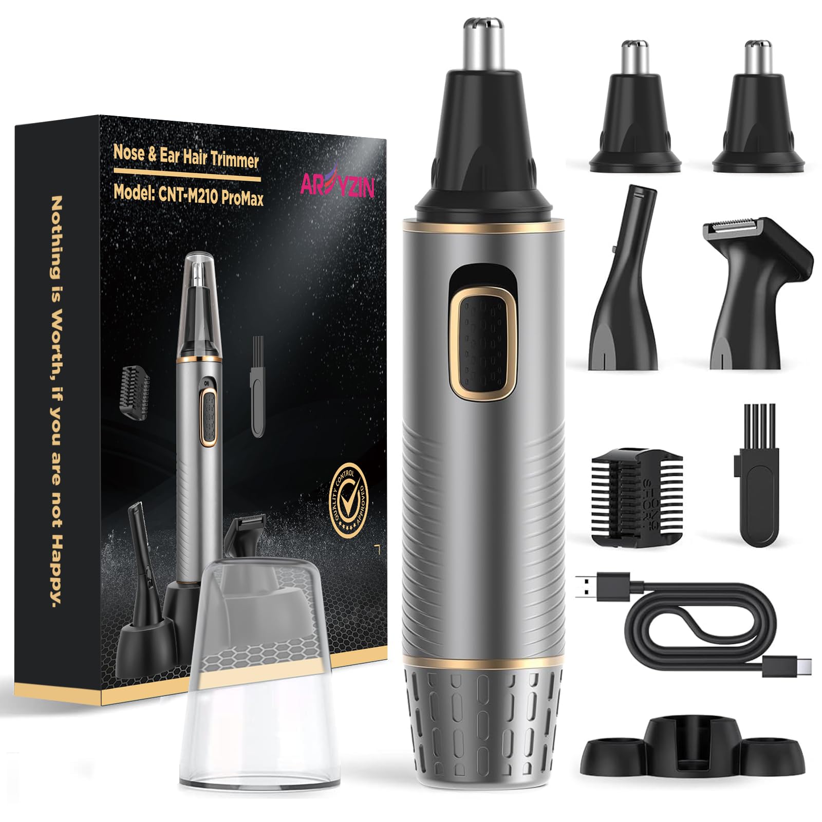 AREYZIN nose trimmer front view—compact design for precise grooming on the go.