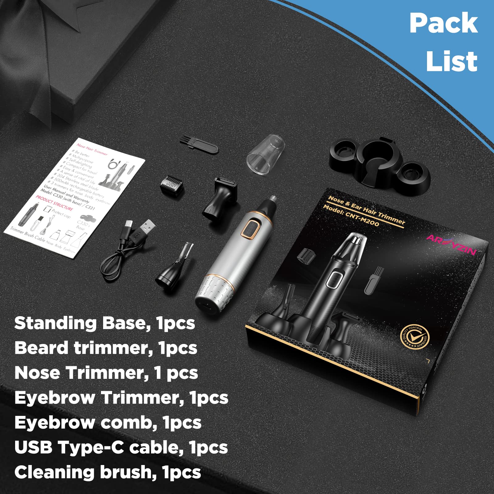 AREYZIN nose trimmer IPX7 waterproof for reliable bathroom use.