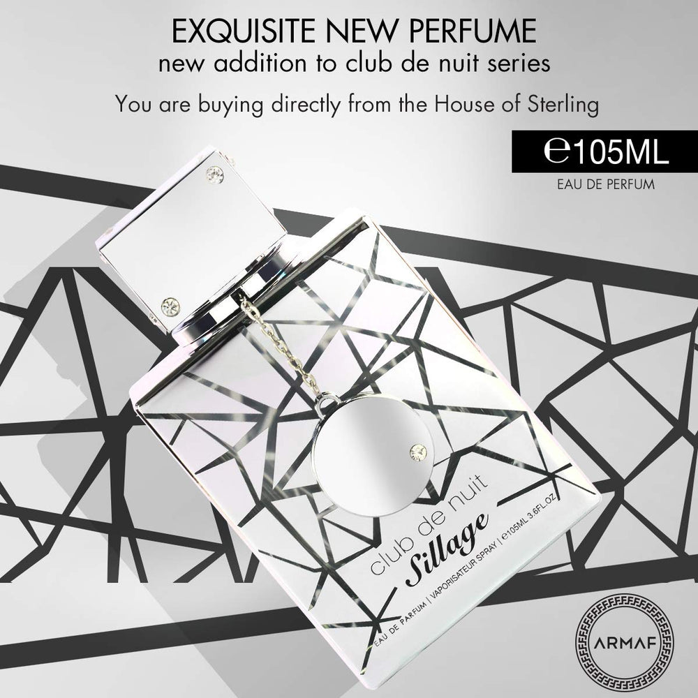 Armaf Club De Nuit Sillage middle notes graphic, rose and jasmine add refined elegance.