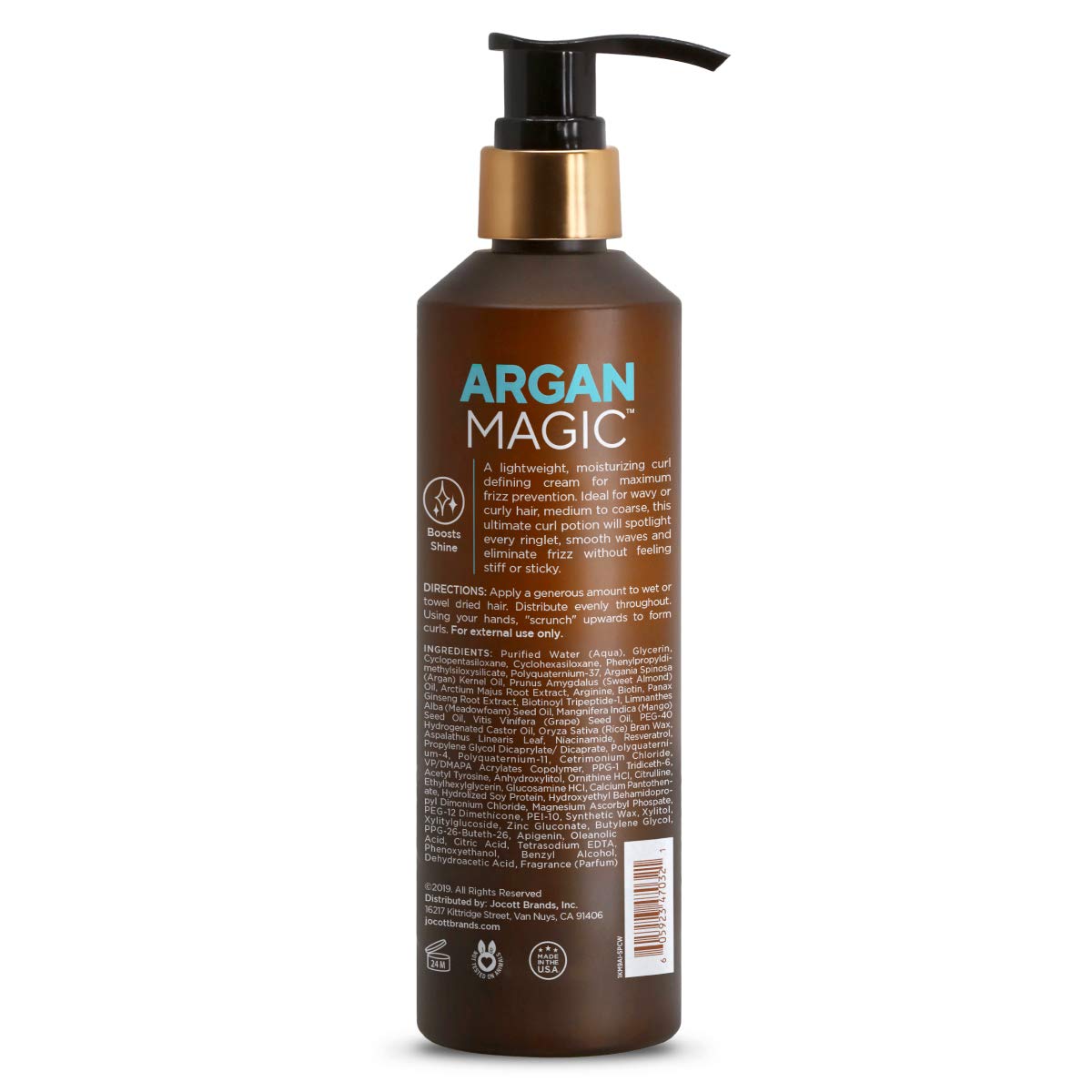 Argan Magic Defining Curl Cream on curly hair showing defined waves and bounce